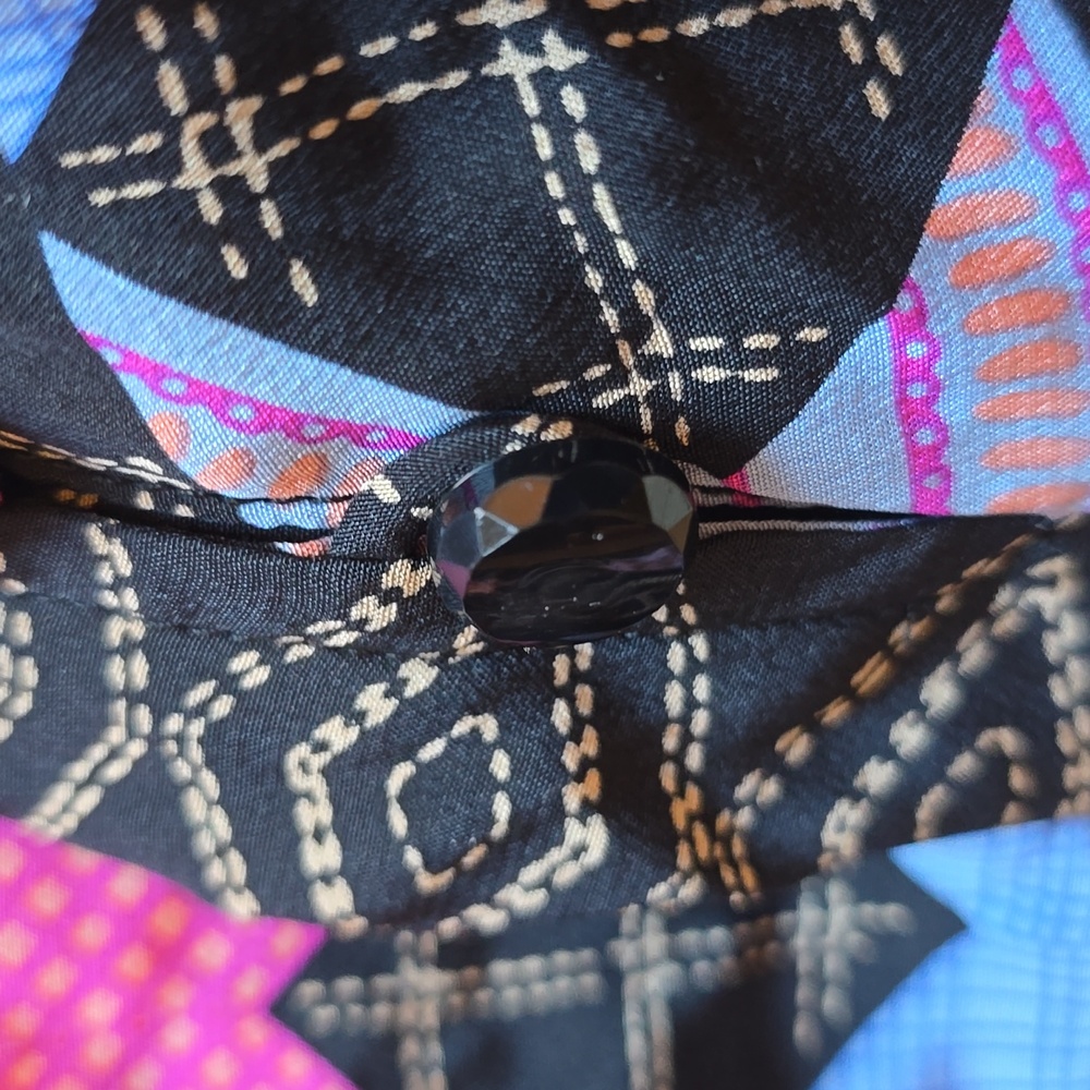NWT,Plenty by Tracy Reese Hawaiian Quilt Star Print One Shoulder Silk Top,  0 - Picture 10 of 13